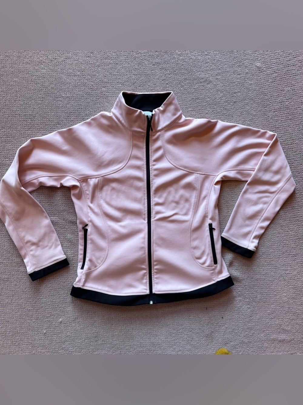 Aspire Women's Light Pink Black Full Zip Activewear Jacket XL
